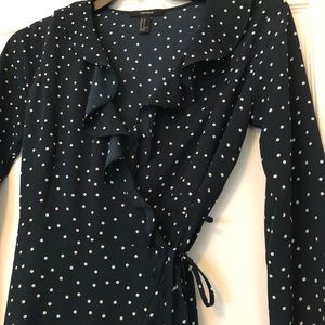 Polka dot wrap dress